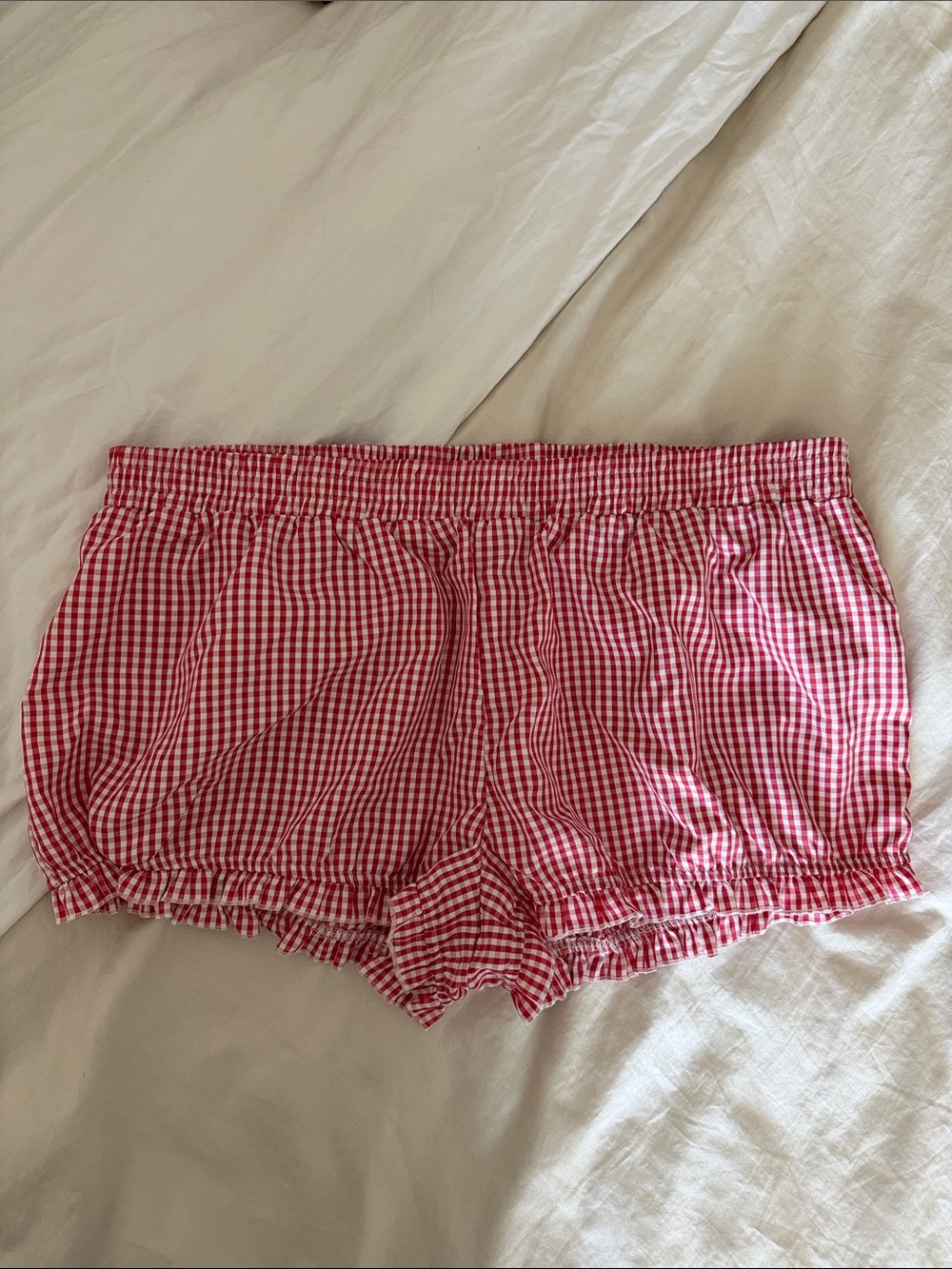 Red Gingham Elastic-Waist Women’s Bloomer Shorts